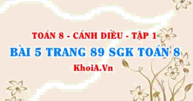 Bài 5 trang 89 SGK Toán 8 tập 1 Cánh Diều